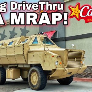 GOING THROUGH CARLS JR DRIVE THRU IN ARMORED MRAP! *Survival Vehicle*