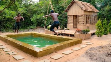 Build Most Bamboo House Villa And Swimming Pools Part II