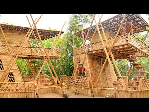 Build Forest Bamboo Cabin Villa And Swimming Pools, Chicken Steam Part I